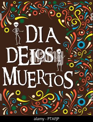 Mexiko Tag der Toten poster Design Vector Illustration Stock Vektor