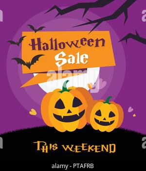 Halloween Special Angebot Verkauf aus Poster Design Vector Illustration Stock Vektor