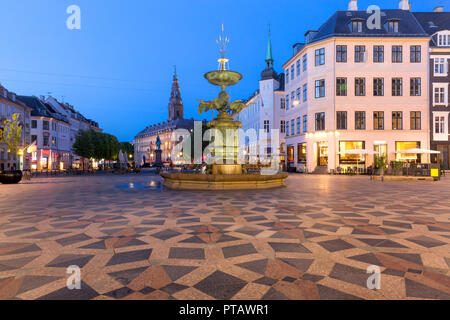 Stroget Street, Amagertorv, Kopenhagen, Dänemark Stockfoto