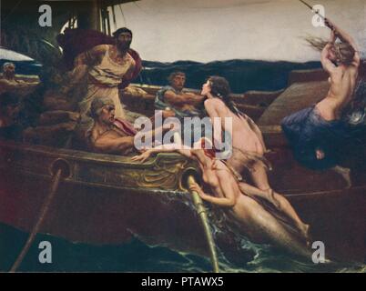 "Odysseus und die Sirenen", 1909, (c 1950). Schöpfer: Herbert James Draper. Stockfoto