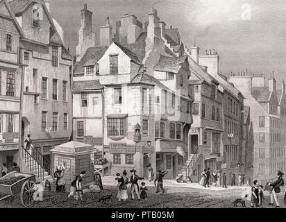 John Knox Haus, High Street, Edinburgh, Schottland, 19. Jahrhundert, von modernen Athen von Th. H. Hirte Stockfoto