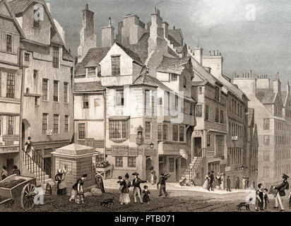 John Knox Haus, High Street, Edinburgh, Schottland, 19. Jahrhundert, von modernen Athen von Th. H. Hirte Stockfoto