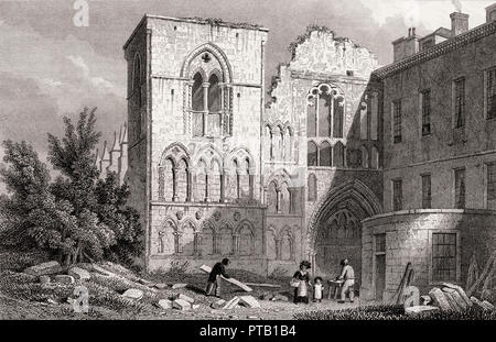 Holyrood Abbey; Edinburgh, Schottland, 19. Jahrhundert, von modernen Athen von Th. H. Hirte Stockfoto