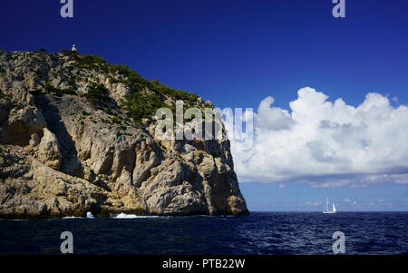 Cap de Formentor und die Formentor Leuchtturm, UNESCO-Weltkulturerbe, Balearen Insel Mallorca, Spanien Stockfoto