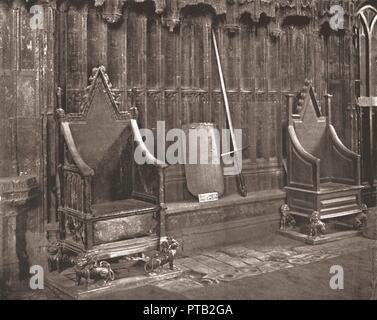 Die Krönung Stuhl in der Westminster Abbey, London, 1894. Schöpfer: Unbekannt. Stockfoto