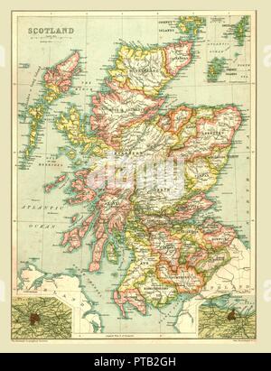 Karte von Schottland, 1902. Schöpfer: Unbekannt. Stockfoto