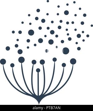 Vektor zeichen Blumensamen fliegen in den Wind Stock Vektor