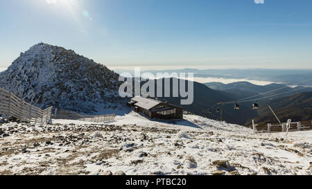 Gipfel des Berges Chopok, in der Slowakei. Chopok Peak in der Niederen Tatra. Stockfoto