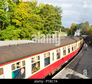 Pickering Kriegszeiten Wochenende, North Yorkshire Moors Railway, Pickering, North Yorkshire, England. Großbritannien Stockfoto