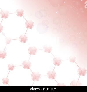 Abstrakte Moleküle Design. Struktur Molekül und Kommunikation. Wissenschaftlicher Hintergrund mit Atom. Chemische Struktur Stock Vektor