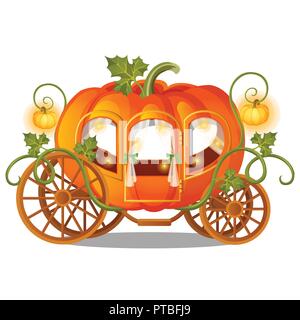 Jahrgang Pferd Beförderung von Kürbis mit blumigen Ornament auf weißem Hintergrund. Skizze für ein Plakat oder eine Karte für den Urlaub Halloween oder Thanksgiving Day. Vektor cartoon Close-up Abbildung. Stock Vektor