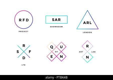 Logo. Satz von Desing Logo im modernen minimalistischen Stil Stock Vektor