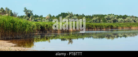 Sommer Pryschukove dunkel braun-rote Jod See mit einer therapeutischen Wirkung durch den hohen Gehalt an Jod (Kherson, Ukraine). Stockfoto