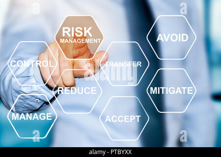 Risk Manager, risk management Wahl Stockfoto