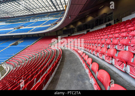 Die Tribünen im Stadion San Siro - offizielle Arena des FC Mailand und FC Inter Stockfoto