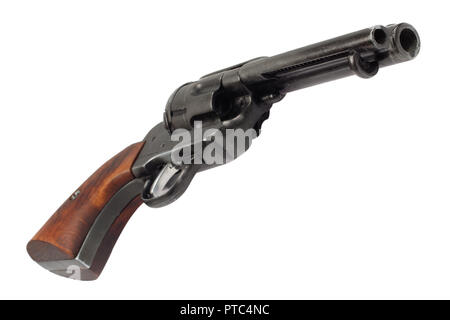 Wild West Revolver - Colt Single Action Army auf weißem Hintergrund Stockfoto