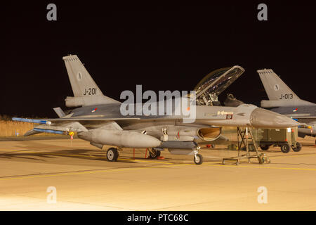 Leeuwarden Feb 6 2018: Night Flight Training Stockfoto