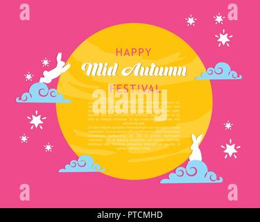 Chinesische mid Autumn Festival Banner Design Vector Illustration Stock Vektor