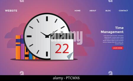 Zeit-management Konzept. Bereit Vector Illustration zu verwenden. Für Hintergrund, Hintergrundbild, Landing Page, Web-, Banner-, Karten- und andere kreative Arbeiten geeignet Stock Vektor