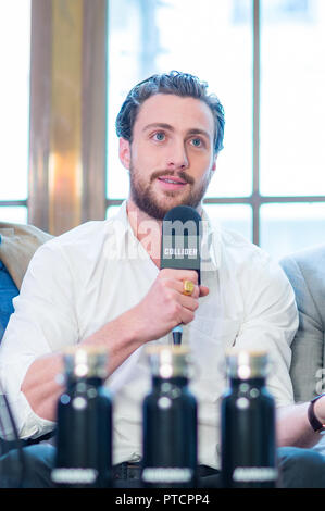 2018 Toronto Film Festival 'Haus des Hosts Aurora' ein Interview mit den Schauspielern von Outlaw King' Mit: Aaron Taylor-Johnson Wo: Toronto, Kanada, wenn: 7. Sep. 2018 Credit: Lu Chau/WENN.com Stockfoto