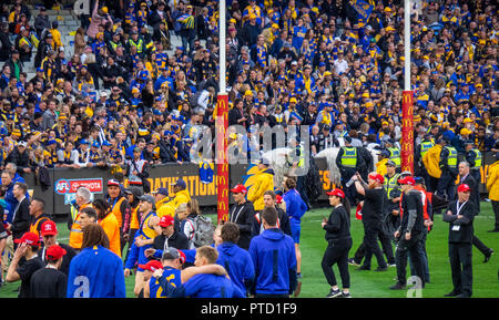 West Coast Eagles premiership Spieler feiern nach 2018 AFL Grand Final am MCG Melbourne, Victoria, Australien. Stockfoto