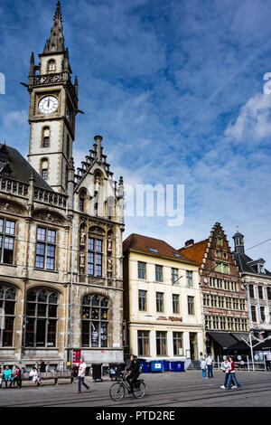 Alte Post in der Altstadt, Gent, Belgien Stockfoto