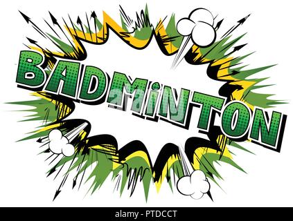 Badminton - Vektor illustrierte Comic Stil Ausdruck. Stock Vektor