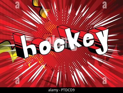 Hockey-Vector illustrierte Comic Stil Ausdruck. Stock Vektor