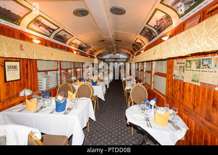 In einem herrlichen Beförderung des Großen szenischen Eisenbahn Zug Teilen, DownsSteam touristische Eisenbahn & Museum, Drayton, Toowoomba, südlichen Queensland, Queensland Stockfoto