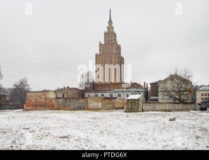 Lettische Akademie der Wissenschaften in Riga, der Hauptstadt Lettlands im Winter Stockfoto