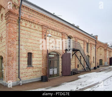 Lagergebäude, in Riga, der Hauptstadt Lettlands im Winter Stockfoto