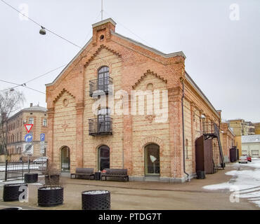 Lagergebäude, in Riga, der Hauptstadt Lettlands im Winter Stockfoto