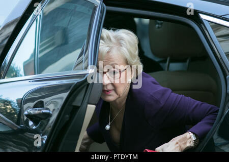 London, Großbritannien. 9 Ocrober 2018. Andrea Leadsom MP Führer des Unterhauses, Herr Präsident des Rates kommt an der Downing Street für die wöchentliche Kabinettssitzung Credit: Amer ghazzal/Alamy leben Nachrichten Stockfoto