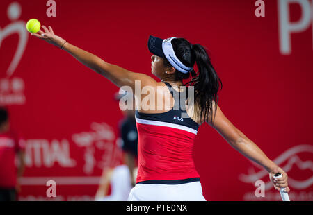 Oktober 9, 2018 - Priscilla Hon von Australien in Aktion bei ihrem Auftaktspiel bei der AUFSICHTSRECHTLICHEN 2018 Hong Kong Tennis Open WTA International Tennis Turnier Quelle: AFP 7/ZUMA Draht/Alamy leben Nachrichten Stockfoto