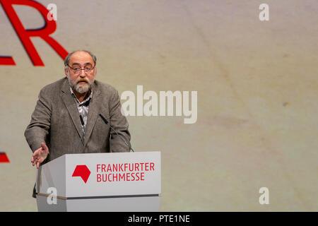 Frankfurt am Main, Deutschland. 9. Oktober, 2018. Aka Morchiladze bei der Eröffnung der 70. Frankfurter Buchmesse Buchmesse Frankfurt 2018 Credit: Markus Wissmann/Alamy leben Nachrichten Stockfoto