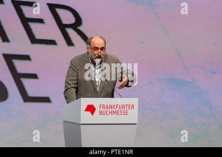 Frankfurt am Main, Deutschland. 9. Oktober, 2018. Aka Morchiladze bei der Eröffnung der 70. Frankfurter Buchmesse Buchmesse Frankfurt 2018 Credit: Markus Wissmann/Alamy leben Nachrichten Stockfoto