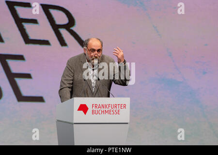 Frankfurt am Main, Deutschland. 9. Oktober, 2018. Aka Morchiladze bei der Eröffnung der 70. Frankfurter Buchmesse Buchmesse Frankfurt 2018 Credit: Markus Wissmann/Alamy leben Nachrichten Stockfoto