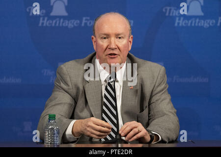 Washington, DC, USA. 9. Okt., 2018. ANDY MCCARTHY, Contributing Editor, National Review und ehemalige stellvertretende US-Staatsanwalt für den südlichen Bezirk von New York, bei der Heritage Foundation in Washington, DC am 9. September 2018. Quelle: Michael Brochstein/ZUMA Draht/Alamy leben Nachrichten Stockfoto