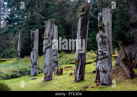 Totem Pole an Gwaii Haanas National Park in Haida Gwaii, Kanada Stockfoto