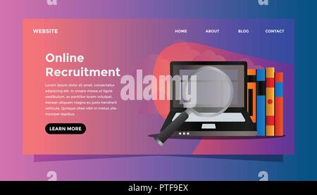 Online Recruitment Konzept. Bereit Vector Illustration zu verwenden. Geeignet für Hintergrund, Hintergrundbild, Landing Page, Web-, Banner-, Karten- und andere Kreative w Stock Vektor