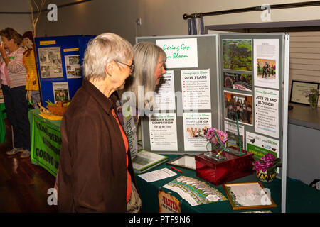 England, Berkshire, Goring an der Themse, High Street, Village Hall, Gemeinschaft Organisation Fair, Goring Lücke in der Blüte Abschaltdruck Stockfoto