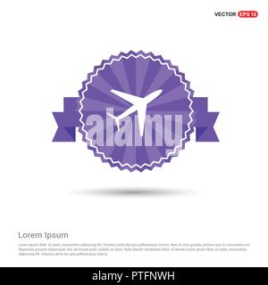 Flugzeugsymbol - Purple Ribbon banner Stock Vektor