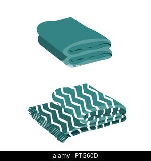 Warme Wickel. Warme Blau und Weiß Plaid mit trendigen Zig Zag Ornament. Weißer Hintergrund. Vector Illustration Stock Vektor