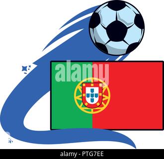 Portugal Flagge emblem Fußball Stock Vektor