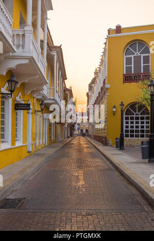 Leeren Straßen von Cartagena - Kolumbien am Morgen Stockfoto