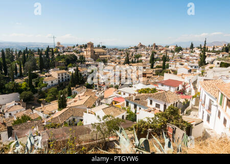 Bereich der Albaicin Granada von San Miguel Hang, Granada, Andalusien, Spanien. Stockfoto