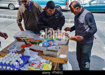 Frühstück stall in Amman, Jordanien Stockfoto