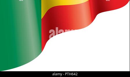 Benin Fahne, Vector Illustration auf weißem Hintergrund Stock Vektor