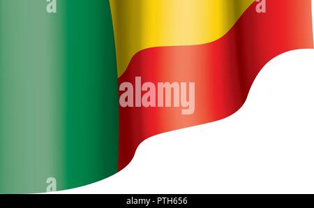 Benin Fahne, Vector Illustration auf weißem Hintergrund Stock Vektor