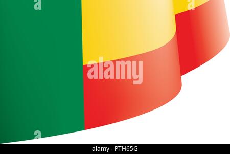 Benin Fahne, Vector Illustration auf weißem Hintergrund Stock Vektor